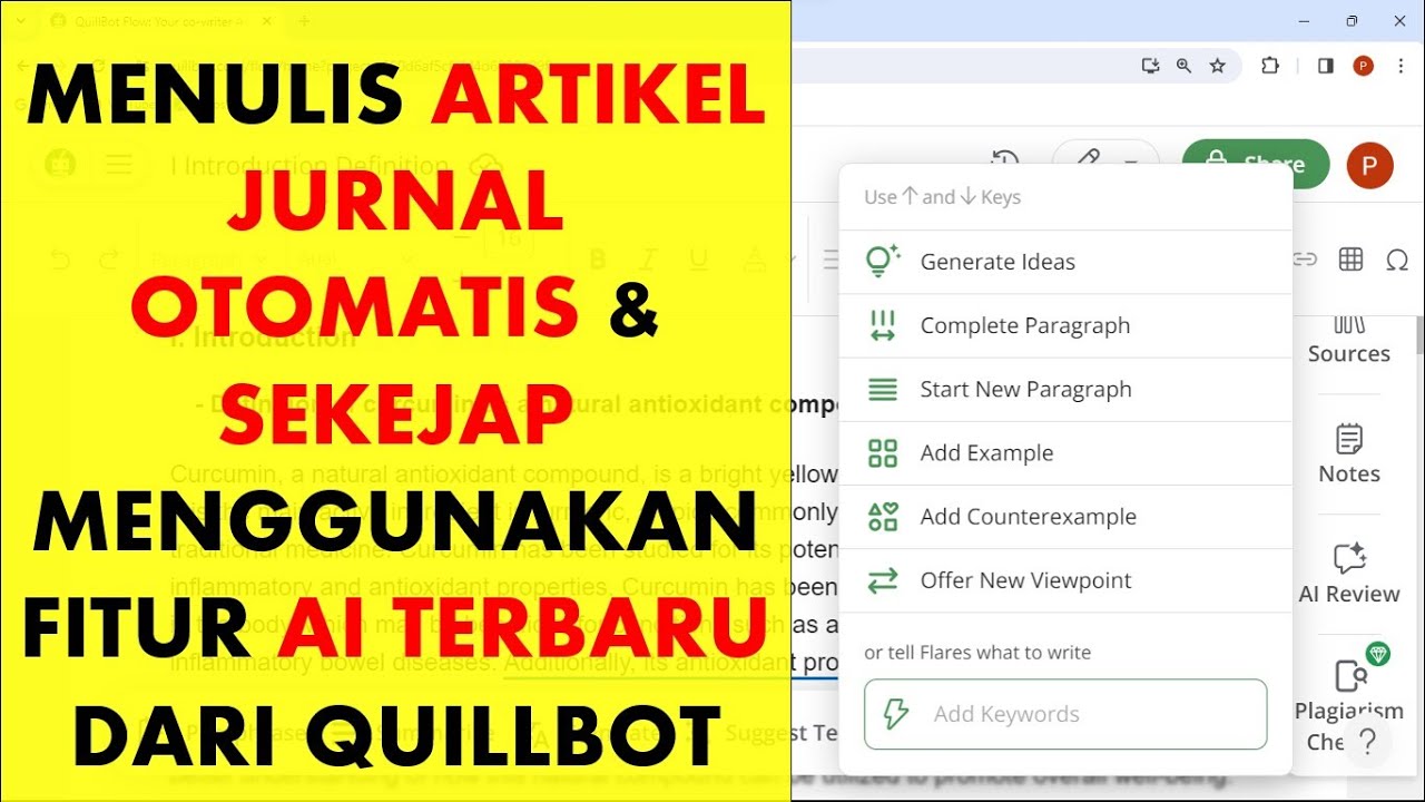 Menulis Artikel Jurnal Otomatis Menggunakan Fitur AI terbaru dari Quillbot: Banyak Menu Bermanfaat