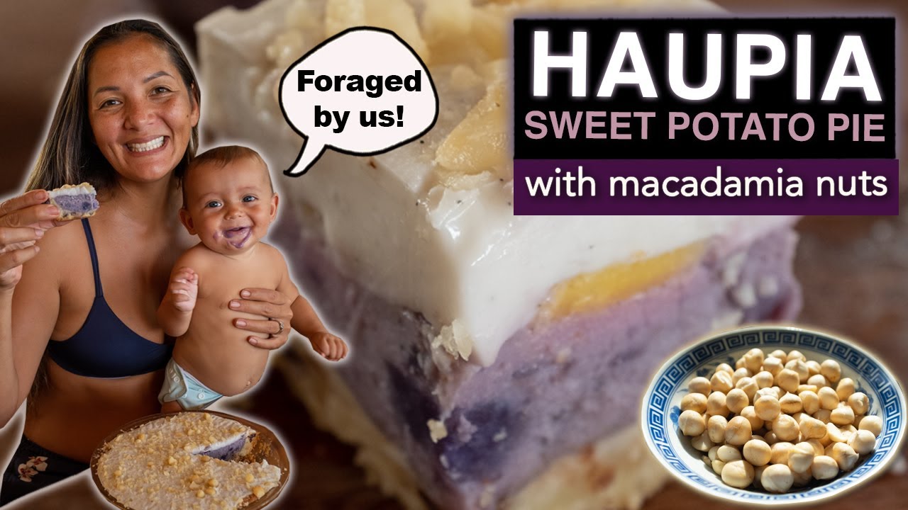 Haupia Sweet Potato Pie Hawai'i style!  Island ingredients foraged by hand!  Kimi Werner Recipe