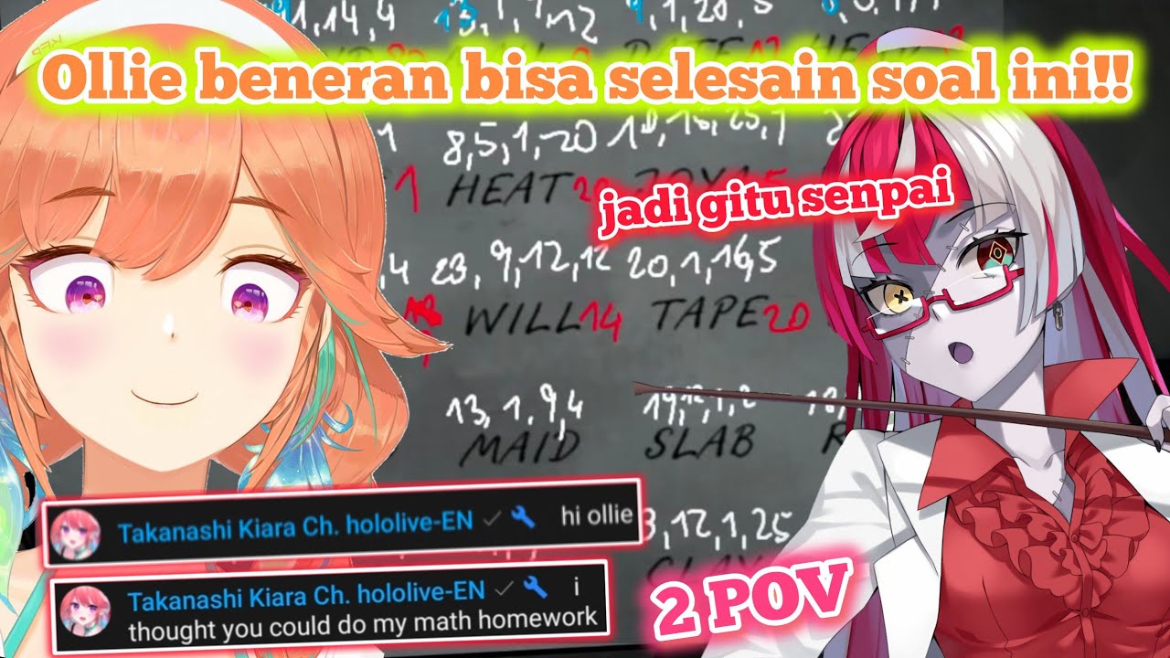 Ketika Ollie bantu menyelesaikan PR matematika rumit Kiara di stream secara live [Hololive ID Clips]