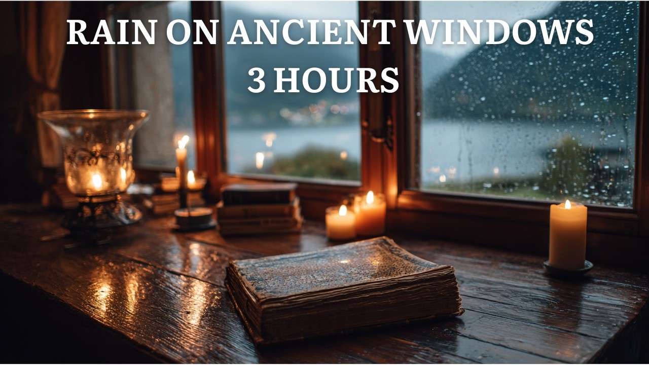 Rain on Ancient Windows | Cozy Study & Reading Ambience | Rain Sounds for Focus & Sleep | 3 Hours