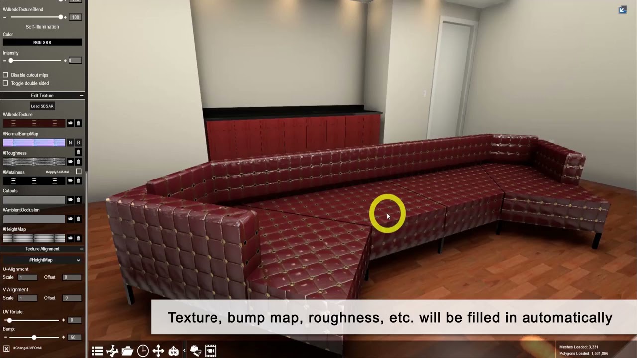 How to change the Render Material With SBSAR