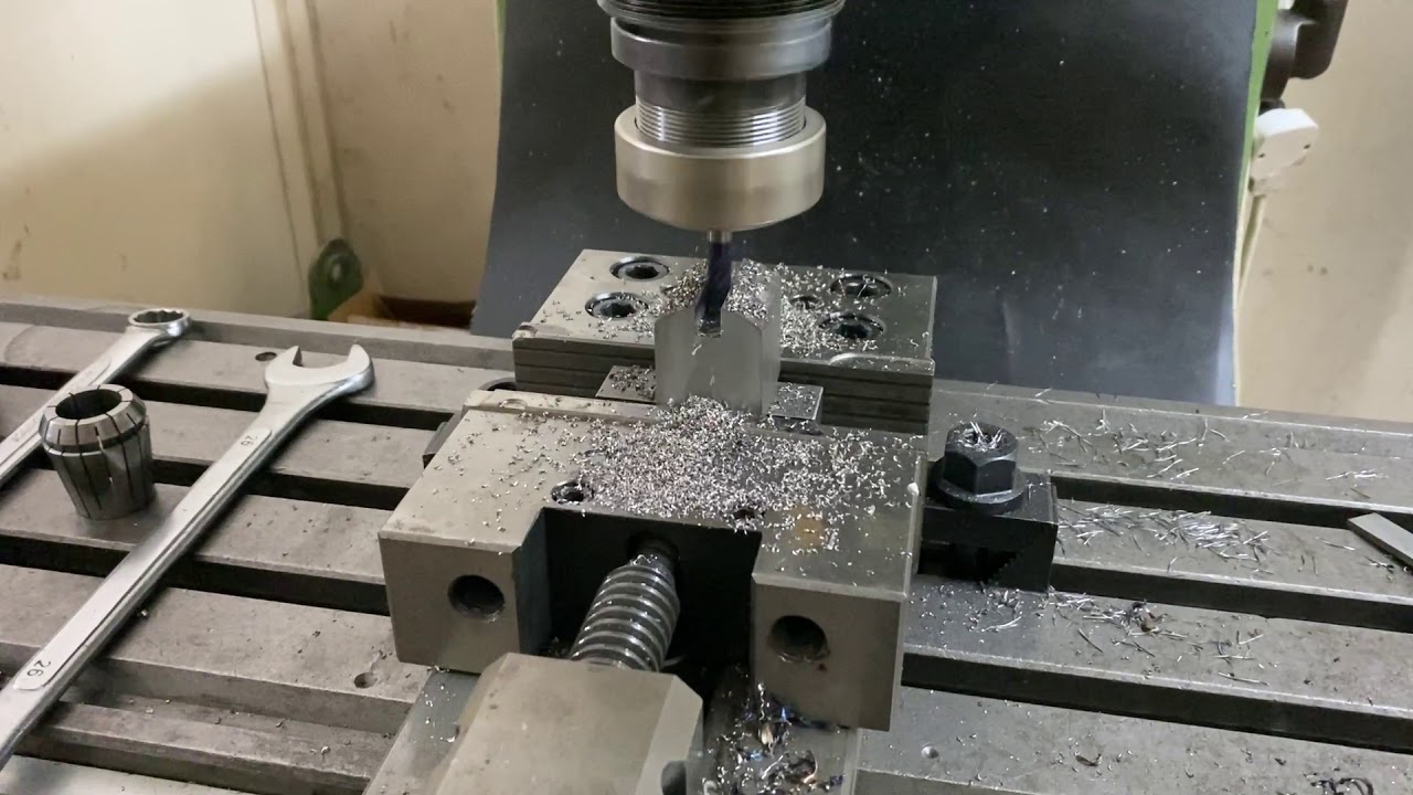 Milling V slot without change milling machine angle ........part 1