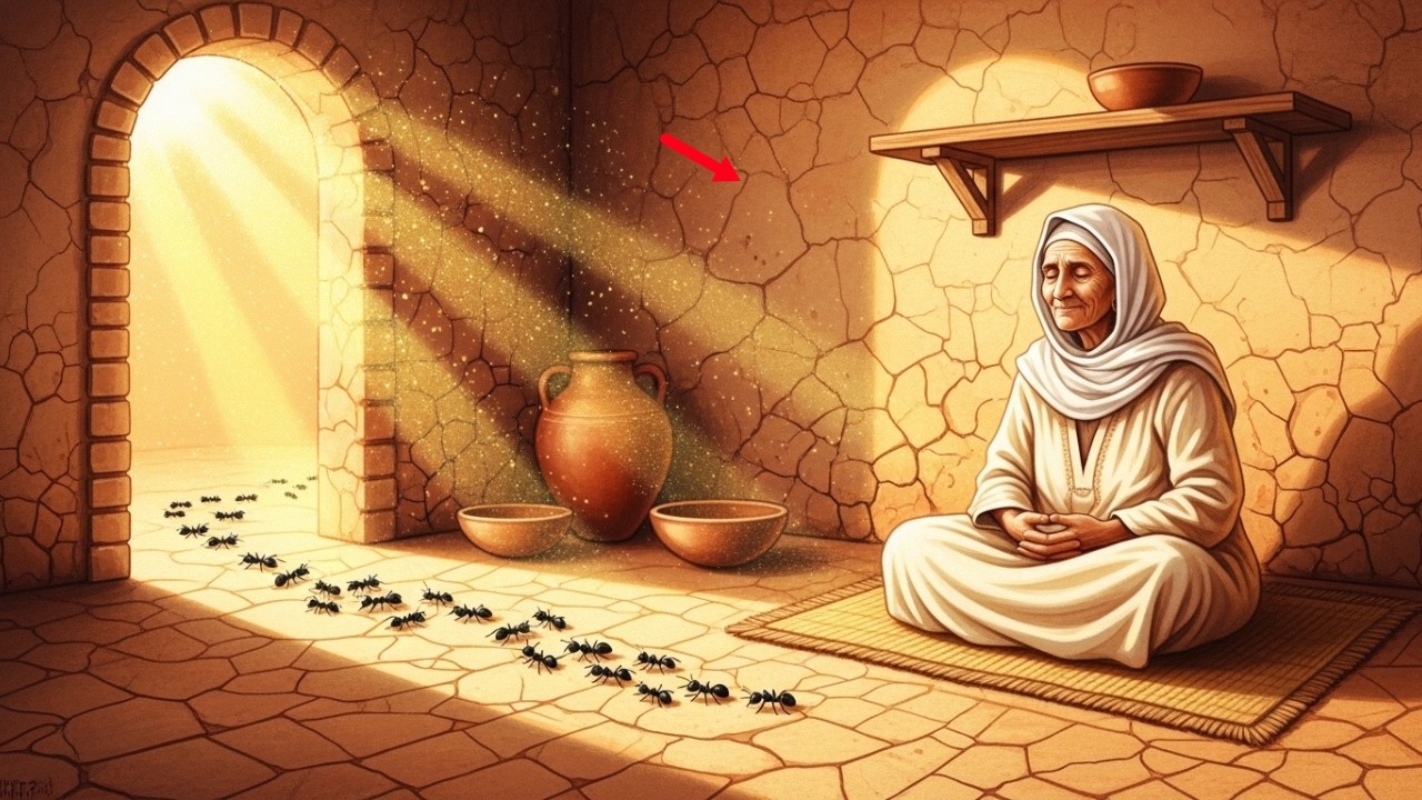 الأرملة التي كانت تطعم النمل سكرًا… ففاجأها النمل بكنزٍ مدفون تحت كوخها!