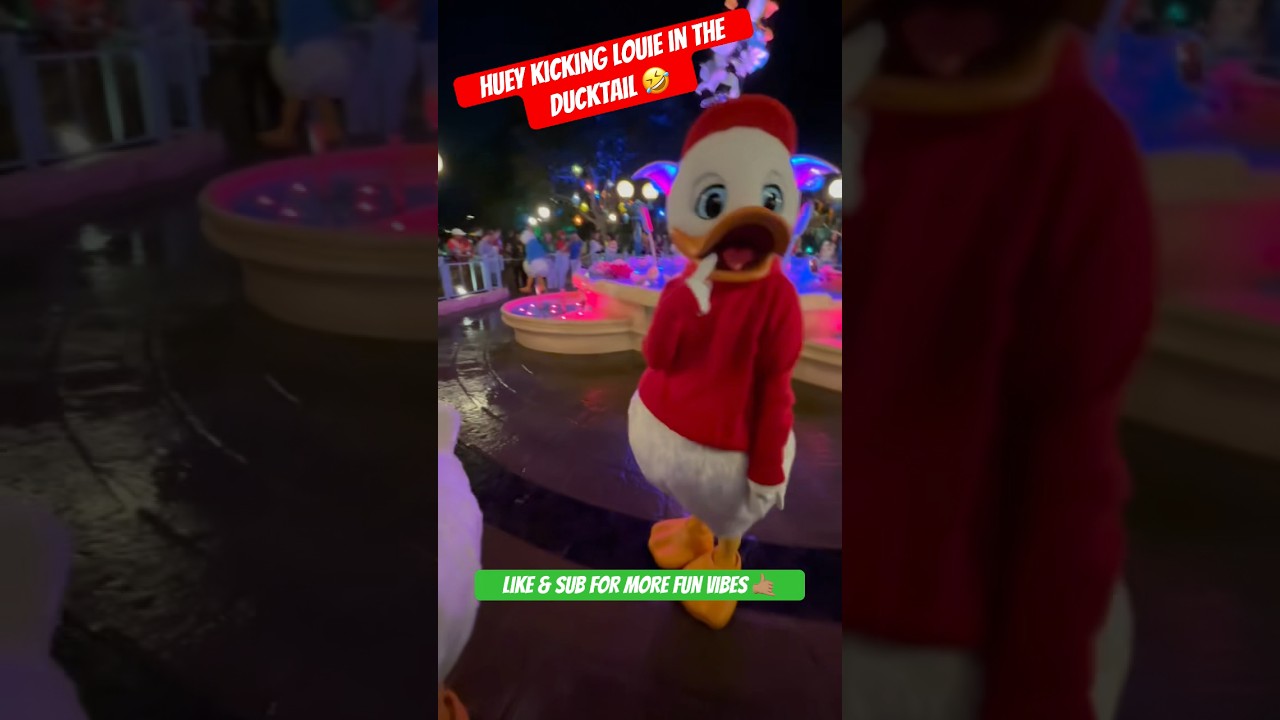 Утиные истории: Кряк-стая дурачится на Disney Channel Nite #шорты #disneylandafterdark