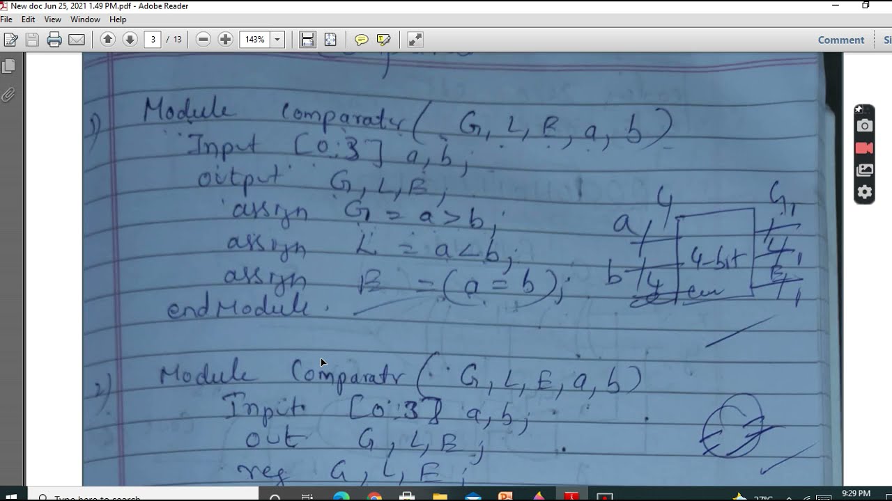 xilinx | 4 bit comparator  verilog  code