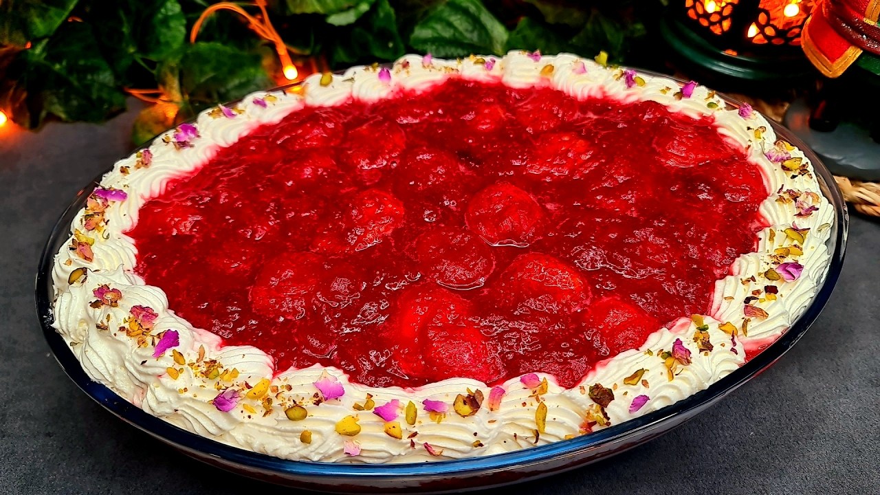 كنافة بالفراولة والكريمة ٣ طبقات ميكس رهيب يخطف القلب قبل العين 🍓✨