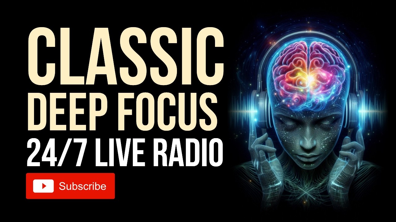 🔴 24/7 Classical Deep Focus — Relaxing Music for Study, Sleep & Stress Relief