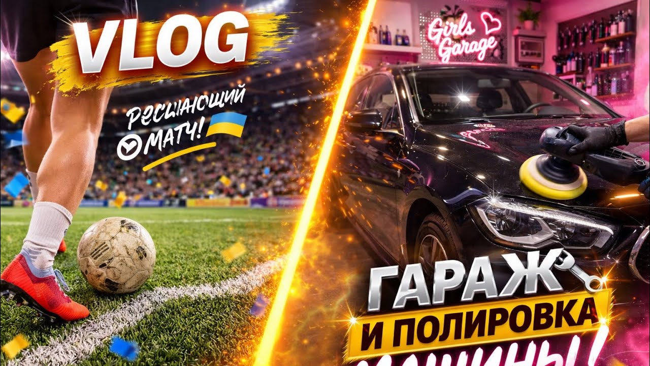 VLOG: ДЕНЬ ИЗ ЖИЗНИ &mdash; МАТЧ ⚽ И РАБОТА В ГАРАЖЕ