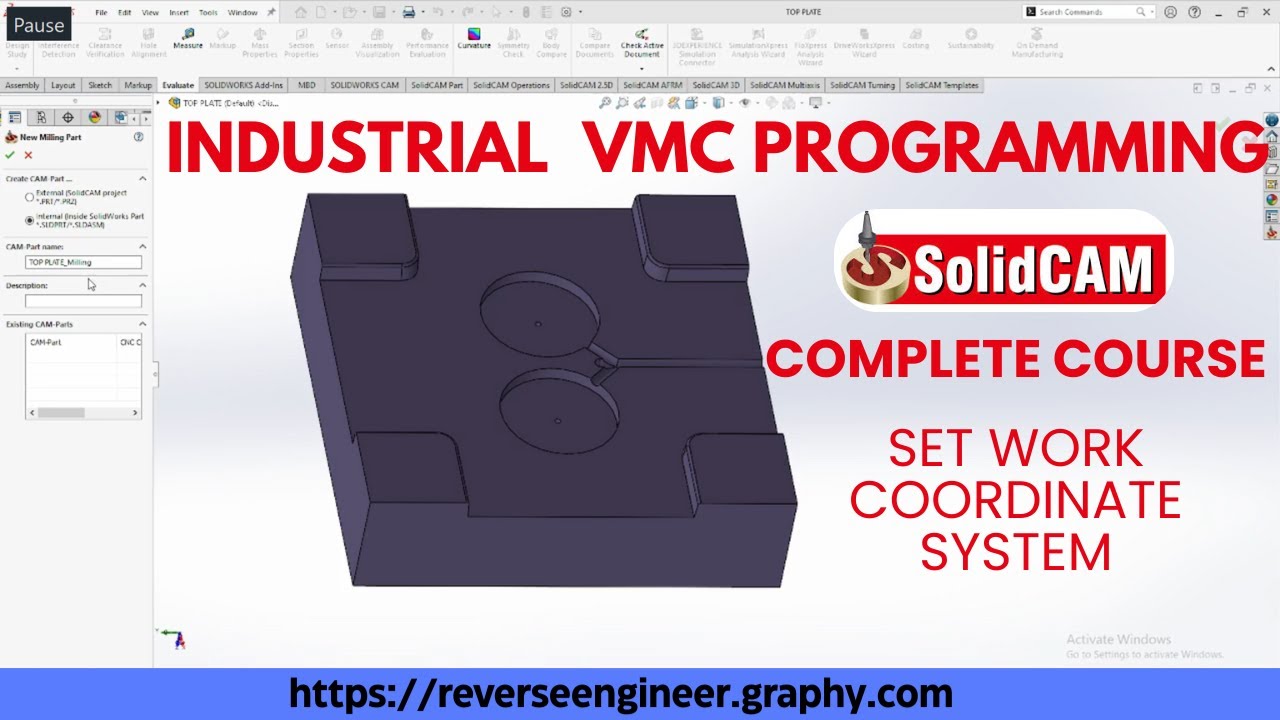 HINDI | 316. Set Work Coordinate System WCS | SolidCAM Full Course WhatsApp/Call +91 9654816262