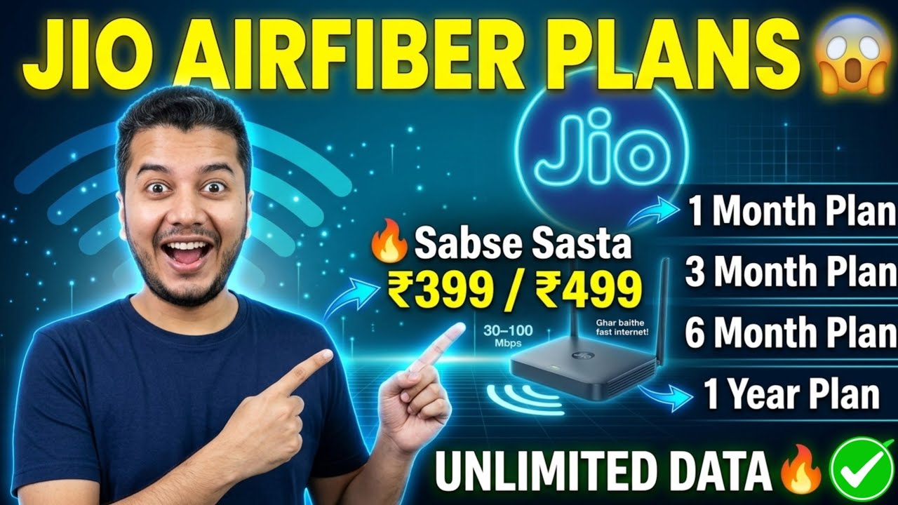 Jio AirFiber Recharge Plans | Jio AirFiber Plans 2026 🔥| Jio AirFiber Recharge & Unlimited Data