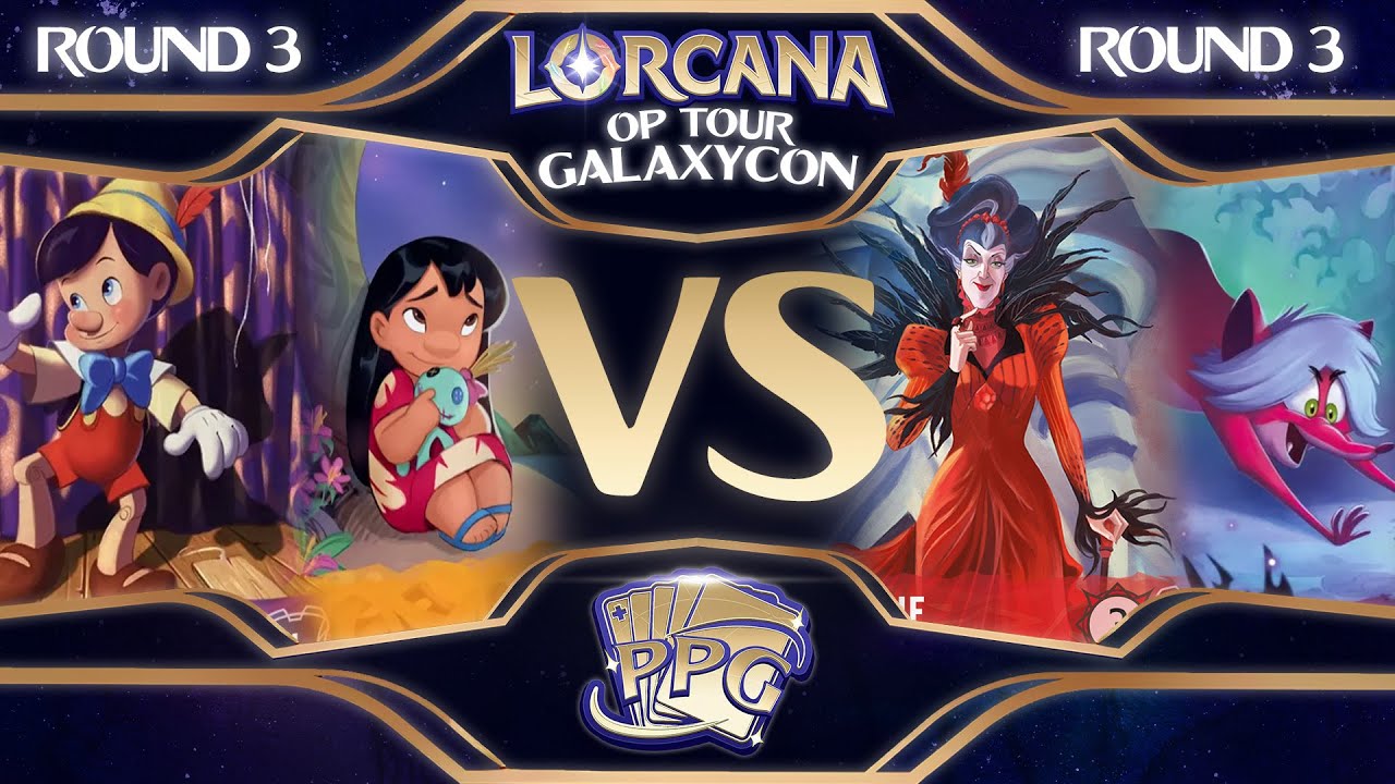 Amethyst/Ruby Bounce Control v Amber/Amethyst Hyper Aggro - Round 3 Lorcana OP Tour Galaxycon