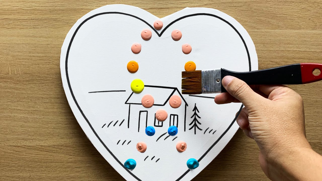 Beloved Sky Acrylic Painting / Heart Shape Painting/ Wow Art