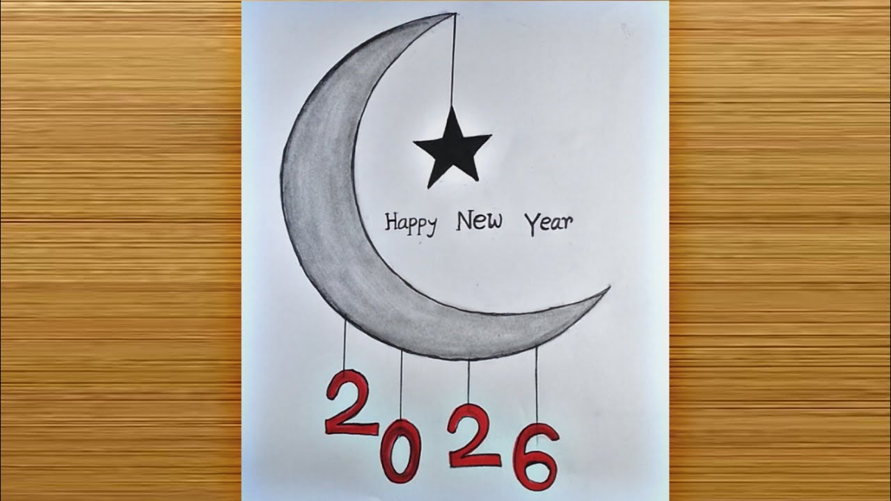 Happy new year drawing 