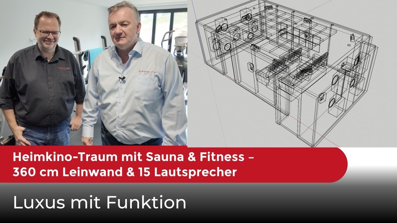 Heimkino-Traum mit Sauna & Fitness – 360 cm Leinwand & 15 Lautsprecher im Neubauprojekt