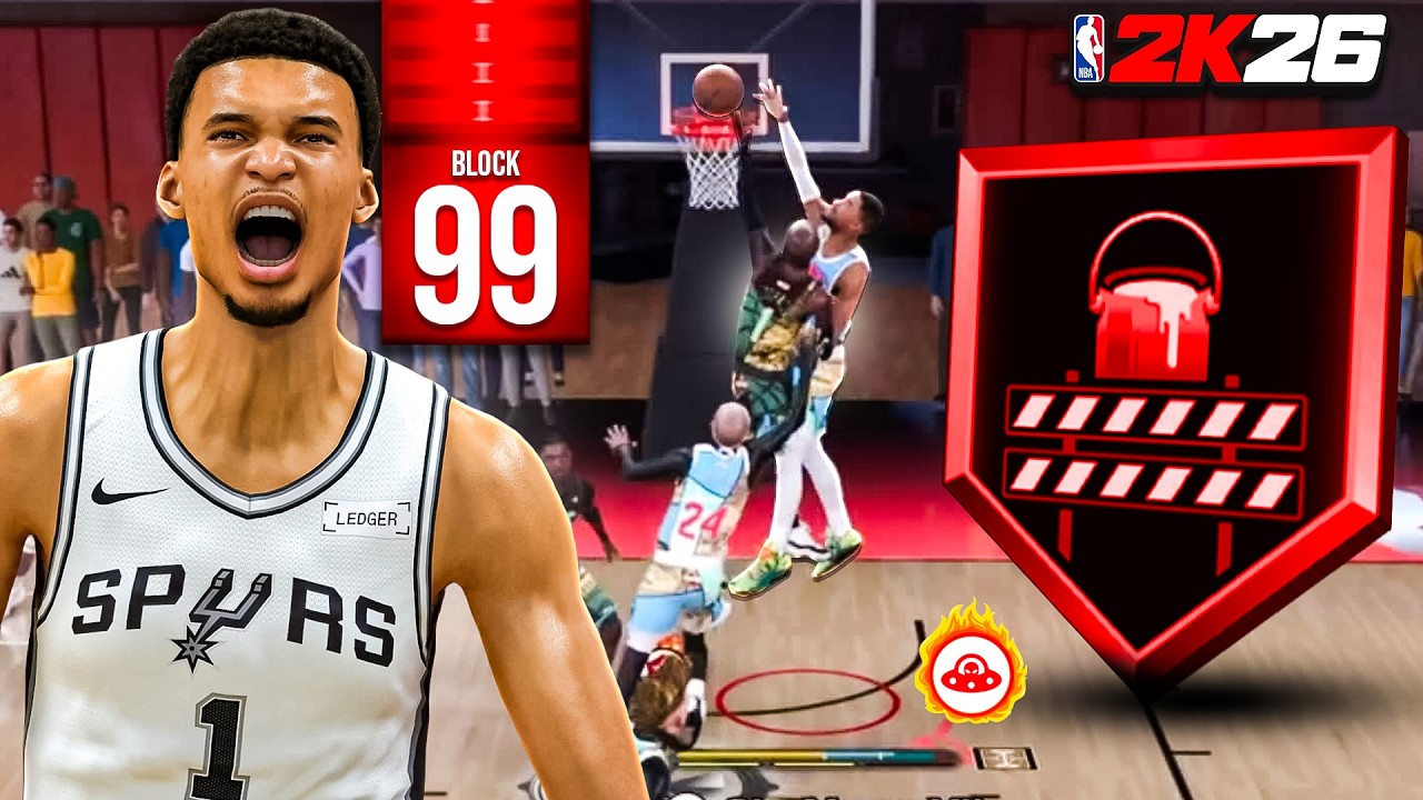 7'4 VICTOR WEMBANYAMA + 99 BLOCK is DEFENSIVE MACHINE in NBA 2K26! BEST CENTER BUILD