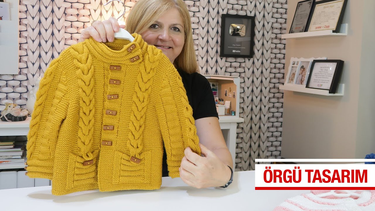 Harika bir çocuk mont örgüsü