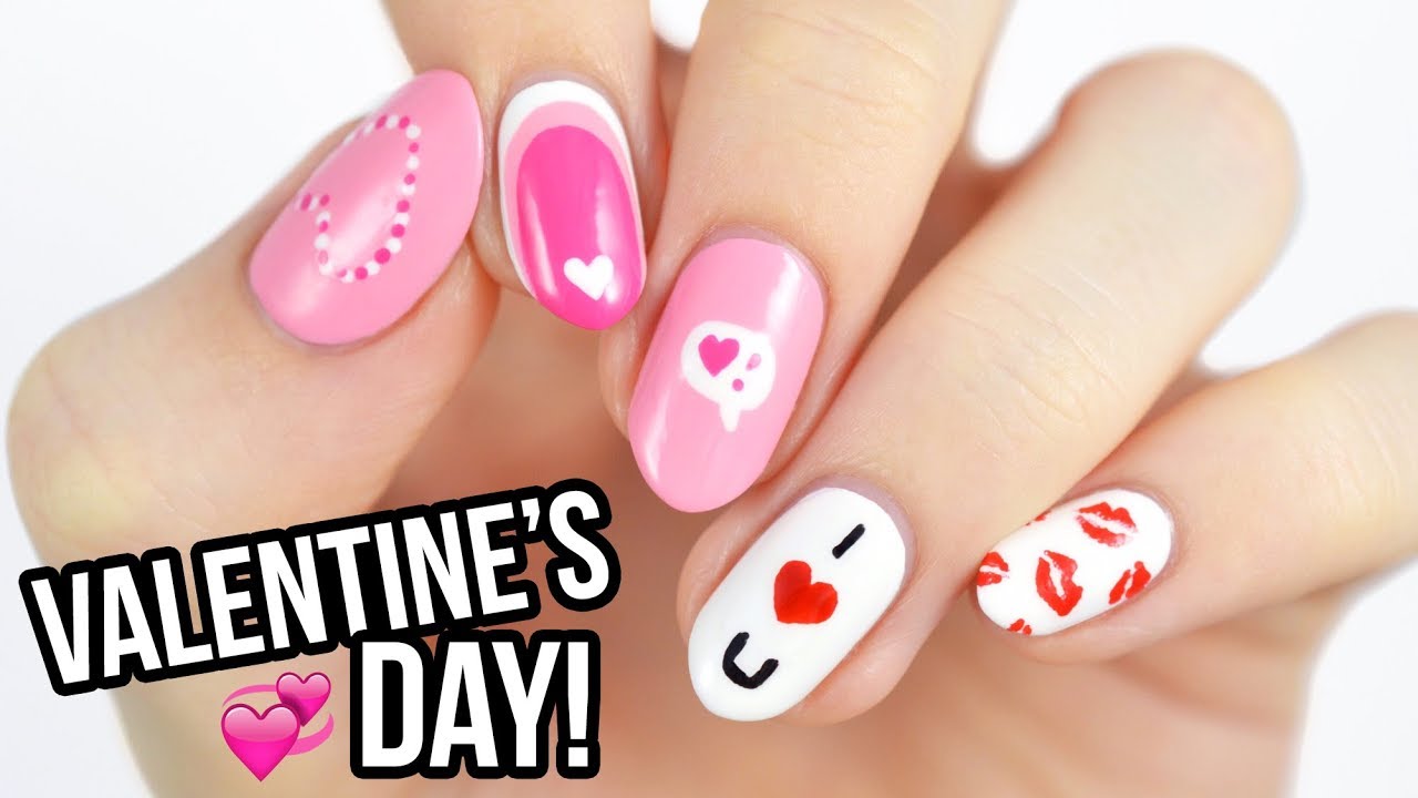 Valentine's Day Nail Art For Beginners Using A TOOTHPICK!