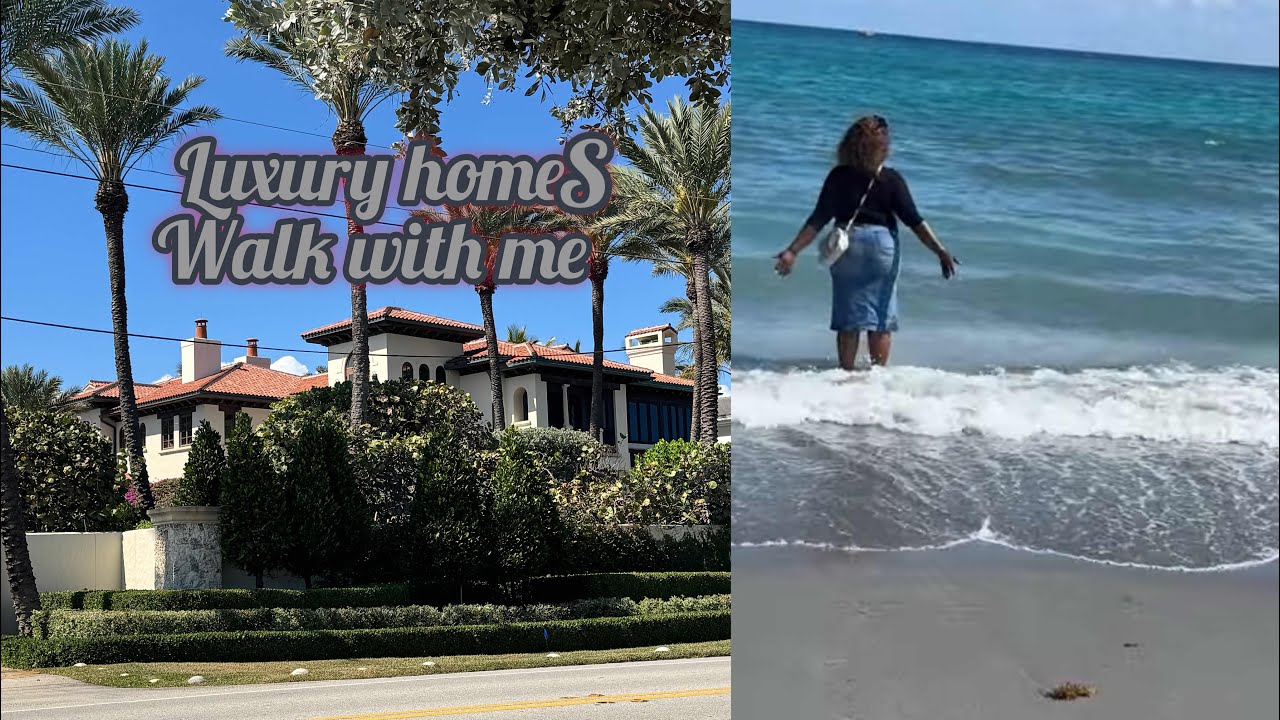 Walking to the Atlantic ocean in Florida/￼ views of waterfront properties ￼