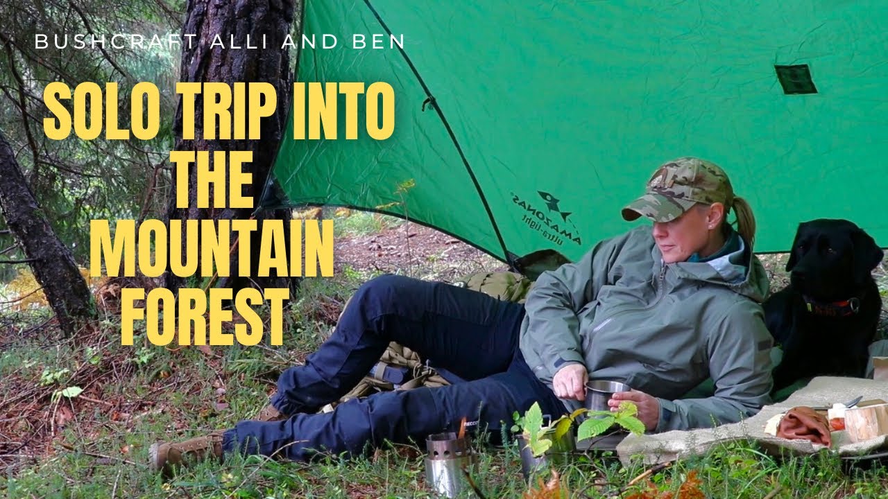 Solo Trip, Mountain Forest, Wing Tarp, Brotzeit, Carving, Bone Find, Rain, Nature, Ben vs Alli 🐺🤣