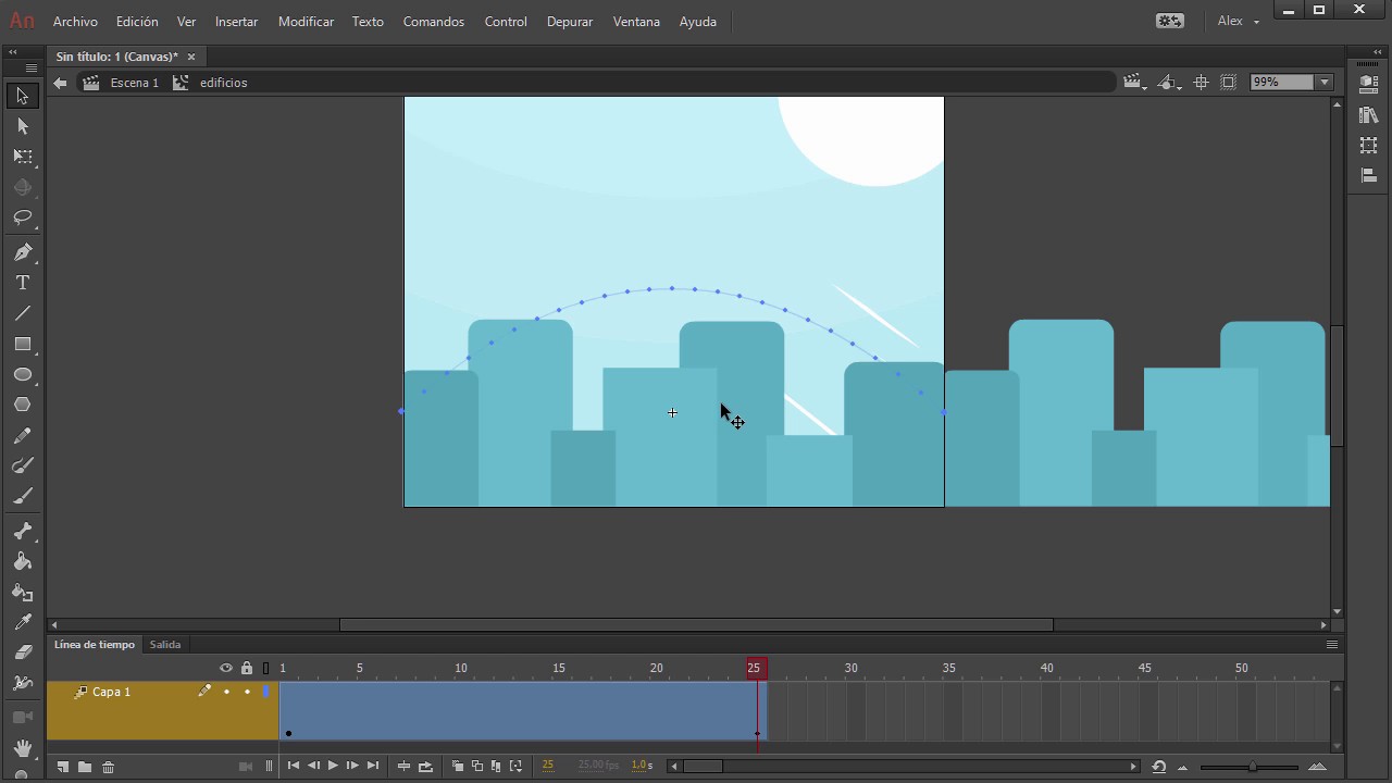 La interpolación de movimiento en Adobe Animate CC