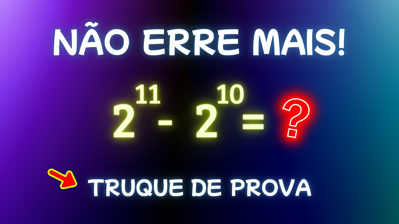 ✅ NÃO ERRE MAIS! Potenciação: uma questão que sempre cai em prova.