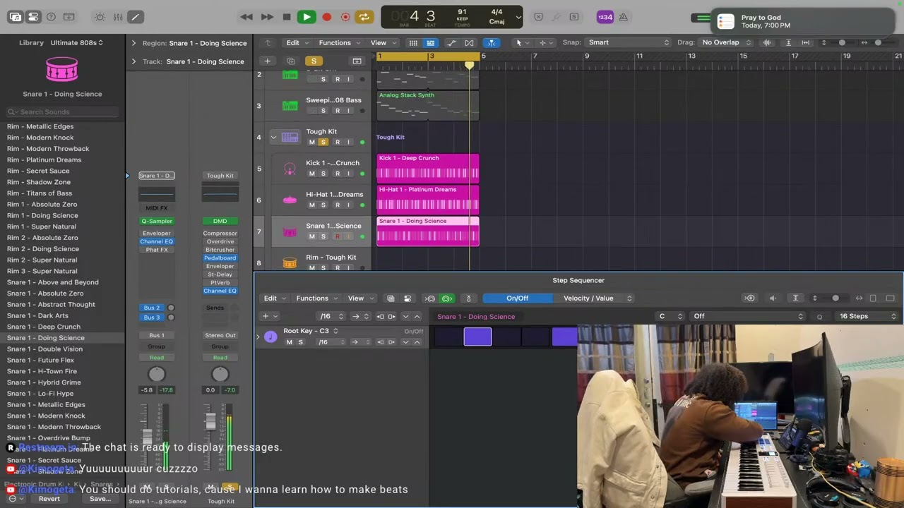 De'Zjaughn Making A Beat With A Drum Sequencer