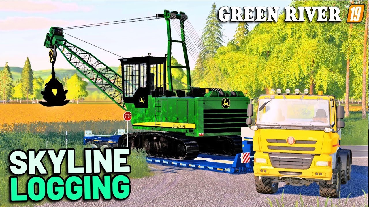 SKYLINE LOGGING WITH JOHN DEERE | Green River Farming Simulator 19 - Episode 11
