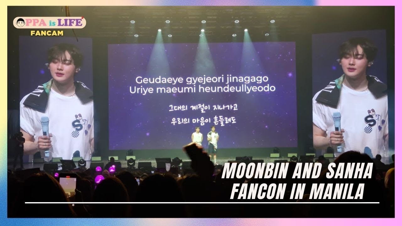Astro Moonbin and Sanha watch Filo fans' fan project for Diffusion in Manila Fancon 2023