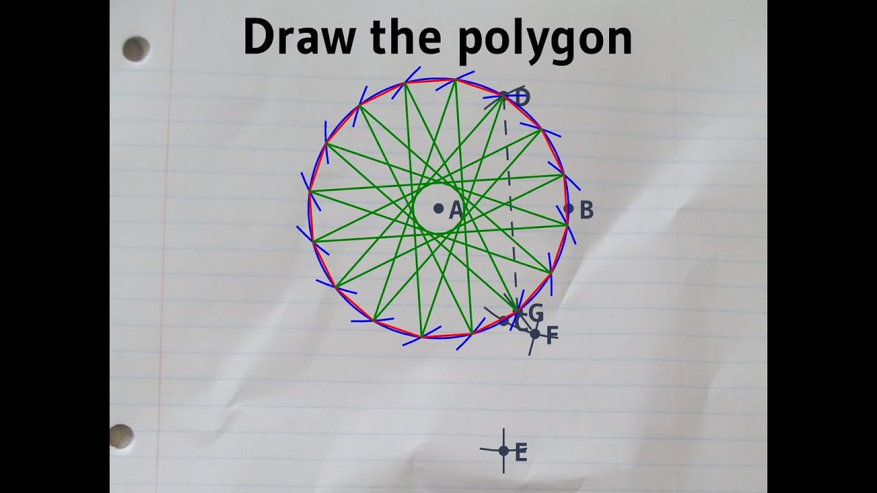 Constructing a regular hexadecagon (16-sided polygon) using a compass and straightedge