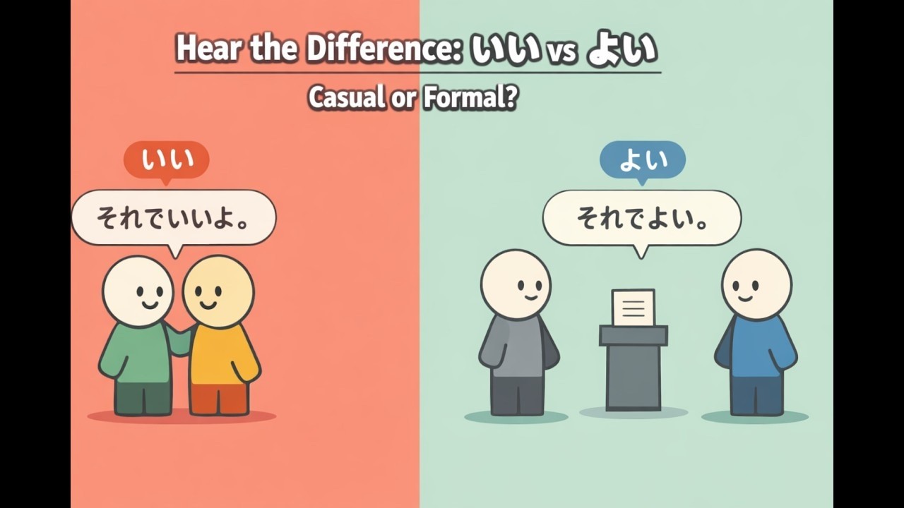 Hear the Difference: いい vs よい — Casual or Formal? | Japanese Nuance