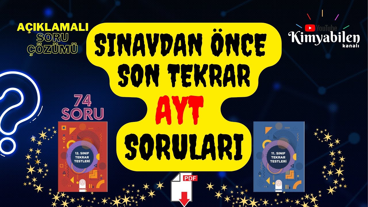 MEB AYT KİMYA SORULARI -HIZLI TEKRAR SORU ÇÖZÜMÜ - AYT KİMYA SON TEKRAR SORU ÇÖZÜMÜ