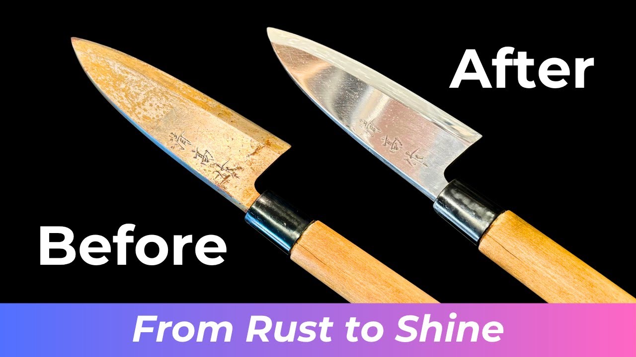 Restoring an Old Japanese Deba Knife – Sharpening & Polishing to Shine🔪✨