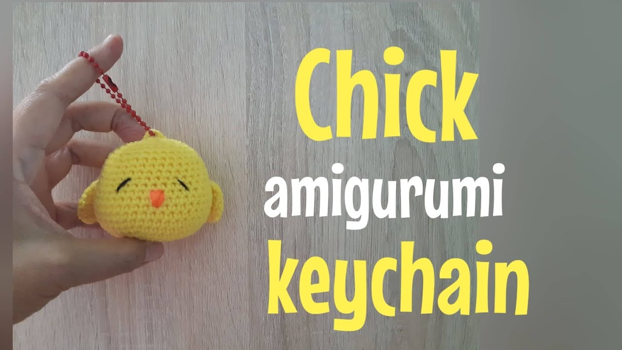 EP.267 สอนถักพวงกุญแจลูกเจี๊ยบโครเชต์/How to crochet keychain chick  ./Free pattern./Chick  crochet.