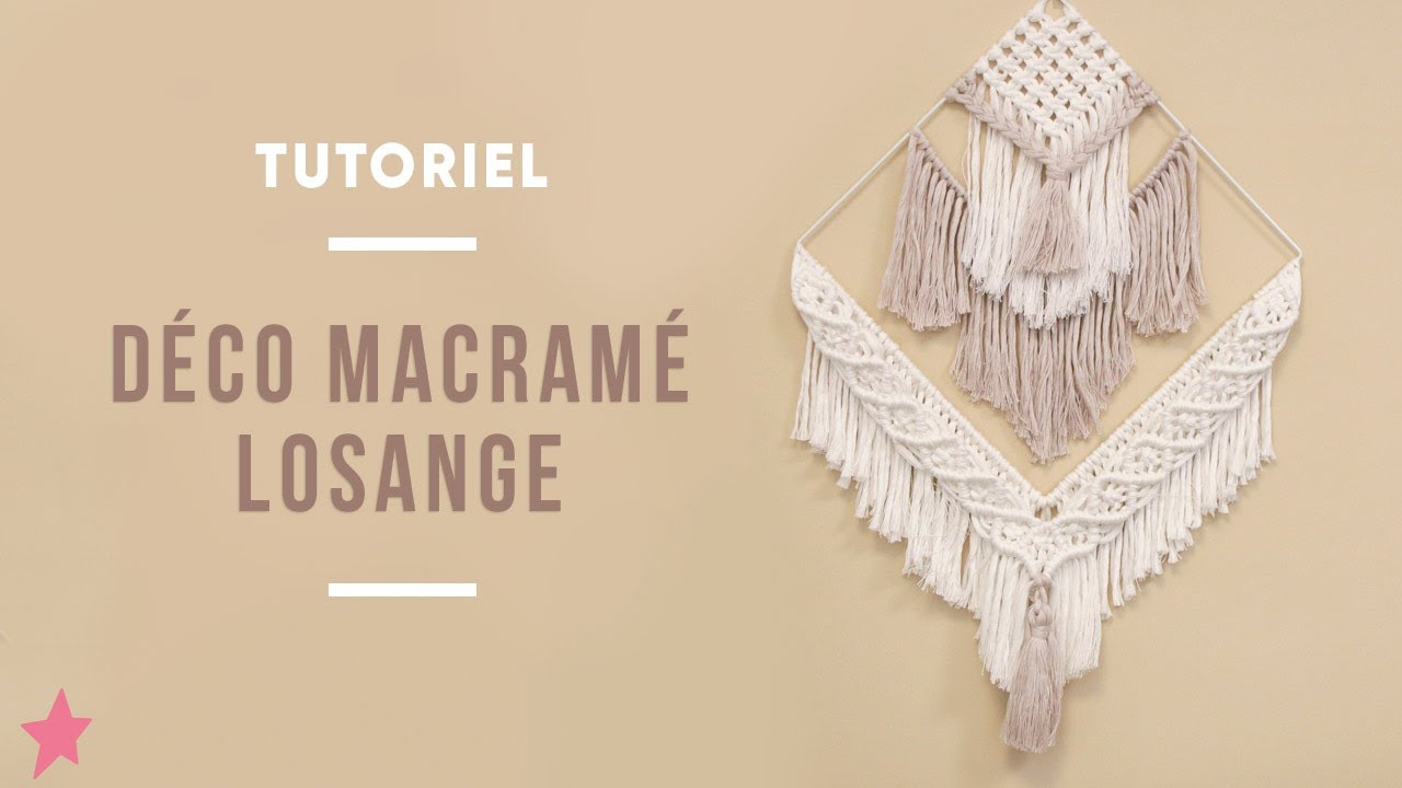 TUTORIEL | Suspension murale en macramé motif losange