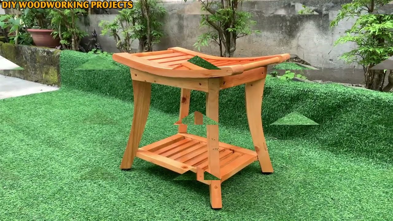 Effective And Practical Wood Reuse Project // DIY Wooden Shower Bench Brings Luxury And Utility