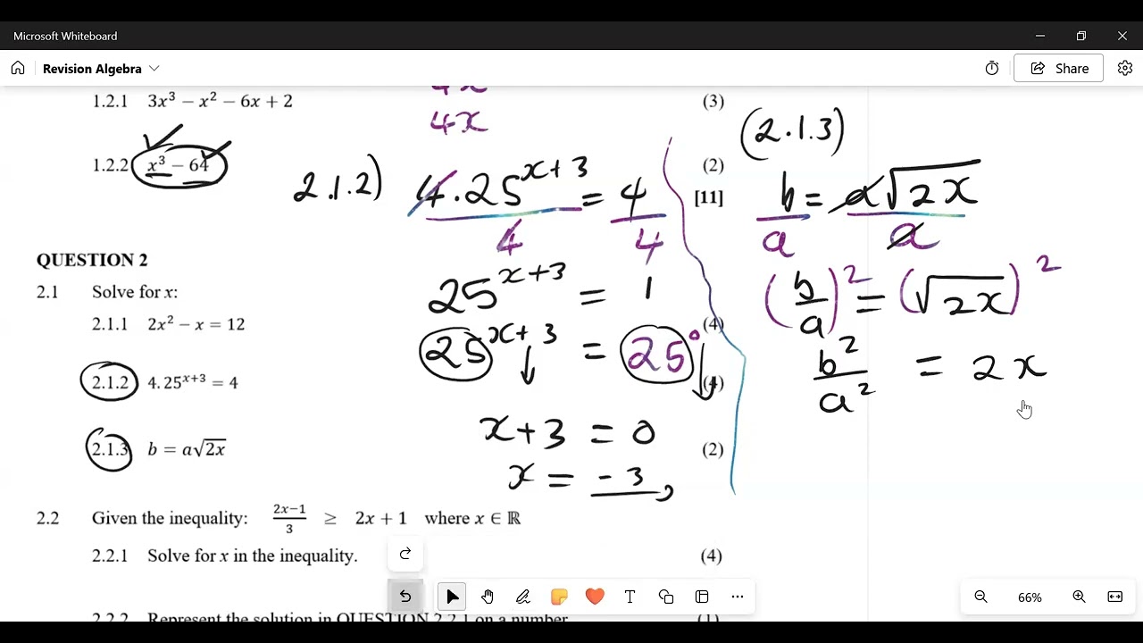 Grade 10 Algebra revision