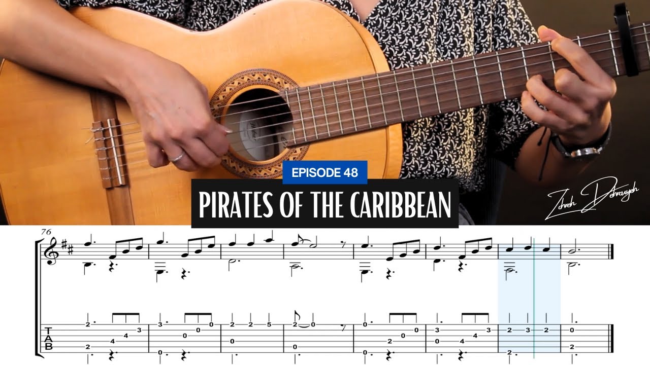 🎸 Pirates of the Caribbean (Disney) Main Theme | Guitar Tutorial + TAB & Notation | Episode 48