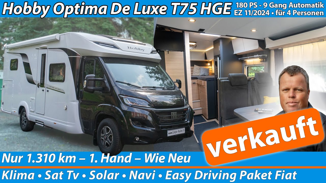 Roomtour: Hobby Optima De Luxe T75 HGE  &bull; 180PS &bull; 9-Gang Automatik &bull; SAT/TV