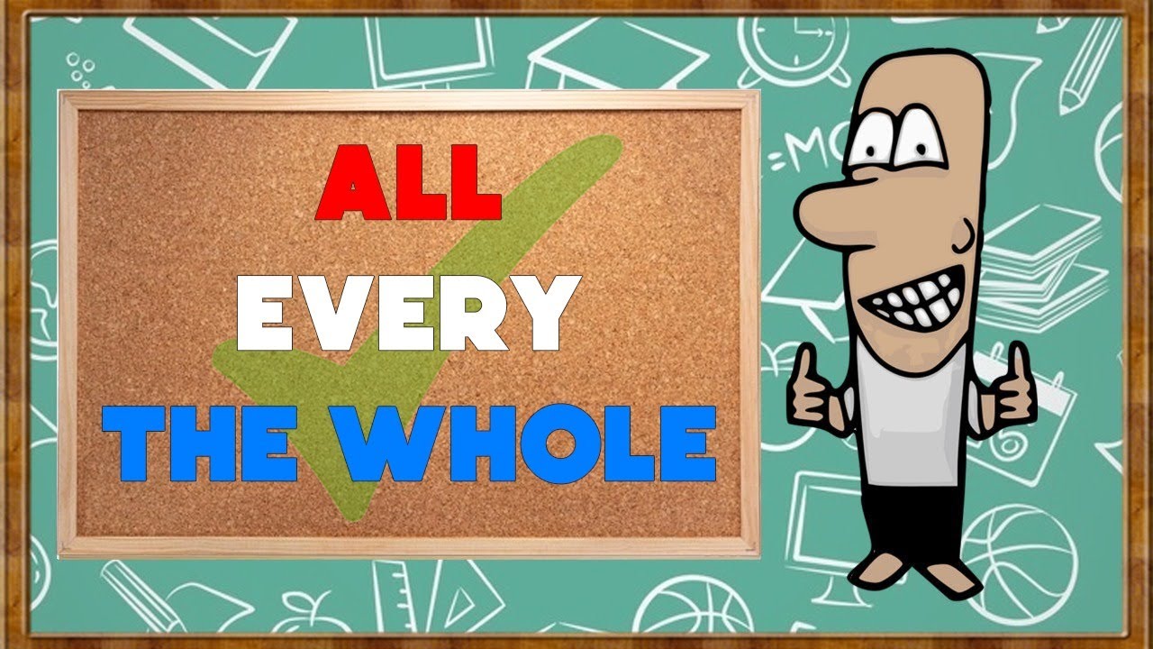 ALL, EVERY, THE WHOLE. Explicados. Diferencias y cuando usarlos.