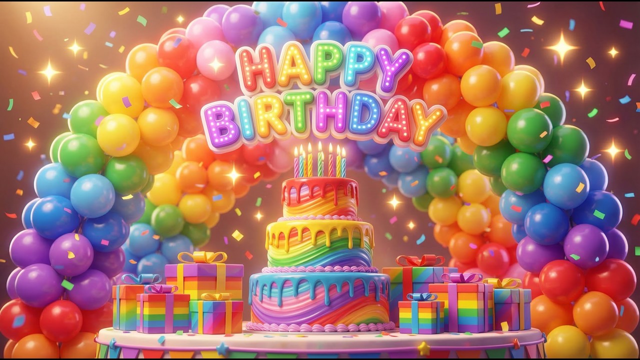 Happy Birthday Rainbow Mix 🌈✨ (4-Minute Vibrant Balloon Party)