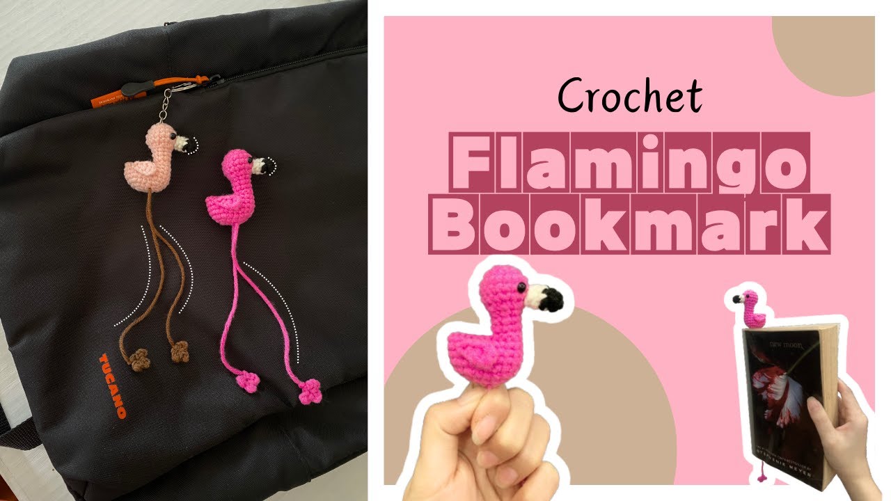 Crochet Flamingo Bookmark/Keychain 🦩🦩🦩 | Amigurumi Tutorial | Hướng dẫn móc chim hồng hạc