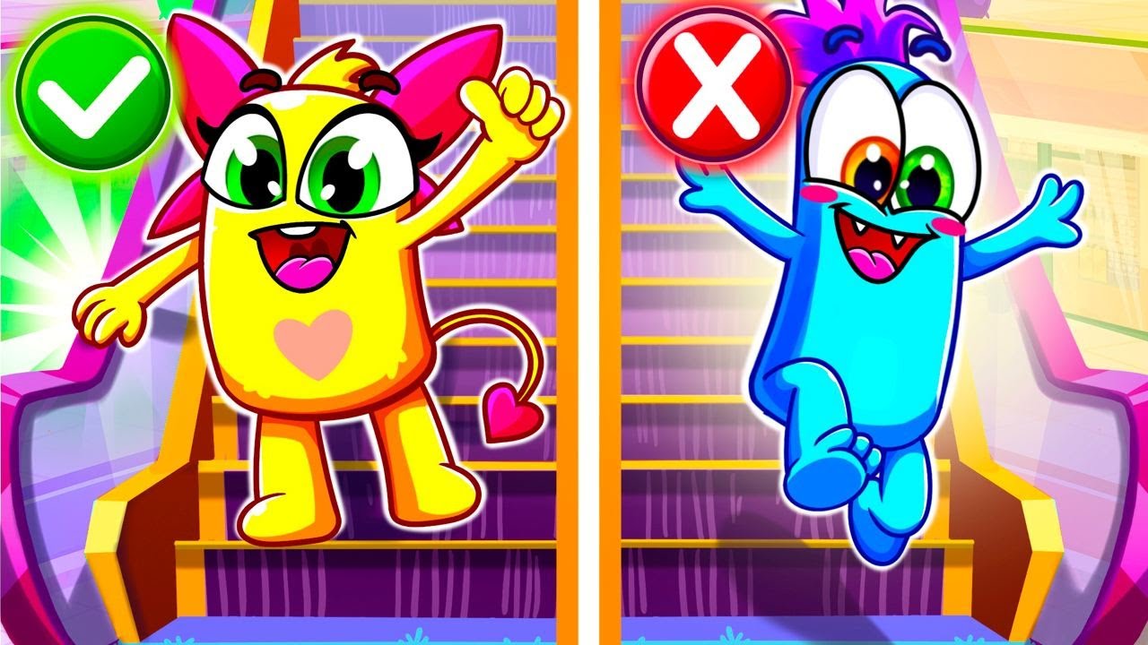 🎵 'Up, Up, Up We Go!' - Fluffy Friends' Exciting Escalator Adventure Song 🎶