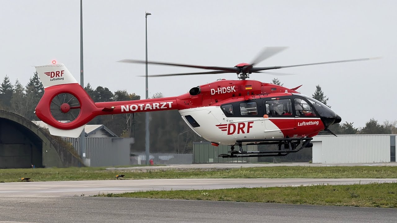 DRF Luftrettung | Start Airbus H145 Retrofit | D-HDSK | Flughafen Karlsruhe / Baden Baden