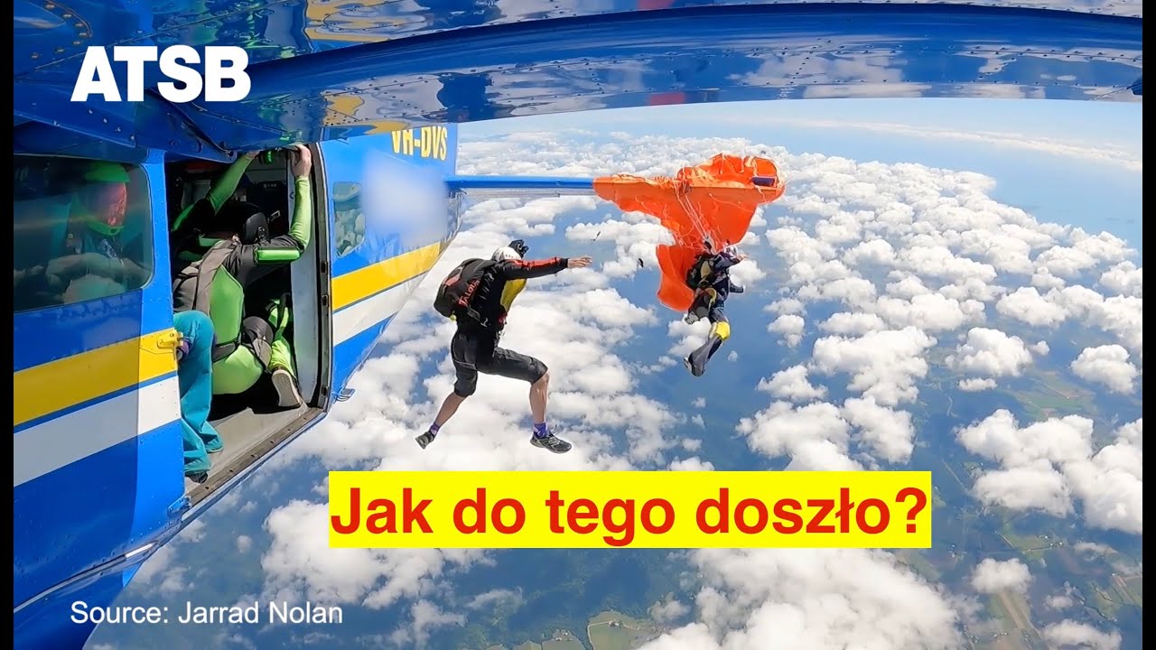 Spadochron zapasowy zaczepia się o ogon samolotu. 20 września 2025, Australia.