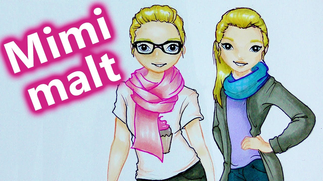 YouTuber malen - Eva von DIY INSPIRATION | Mimi malt im Topmodel Malbuch | Speeddrawing