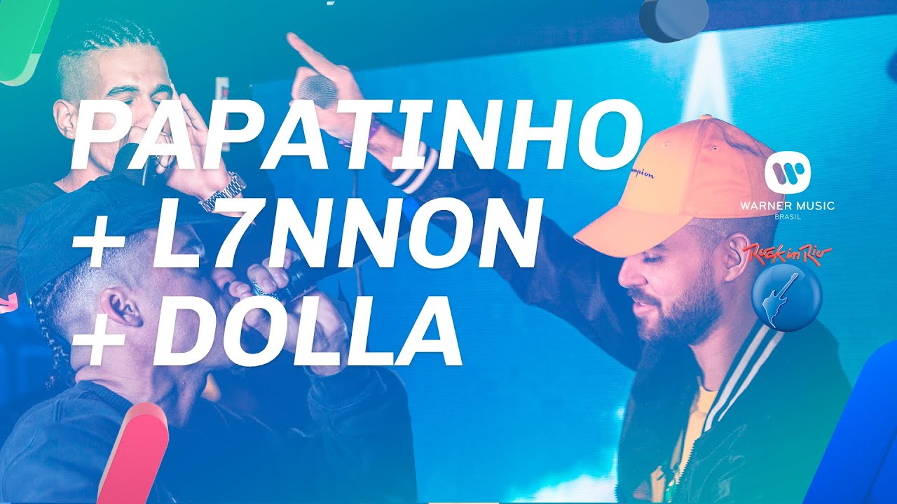 Papatinho, L7nnon e Dolla ao vivo no stand Warner Music Mix FM (Rock in Rio 2019)