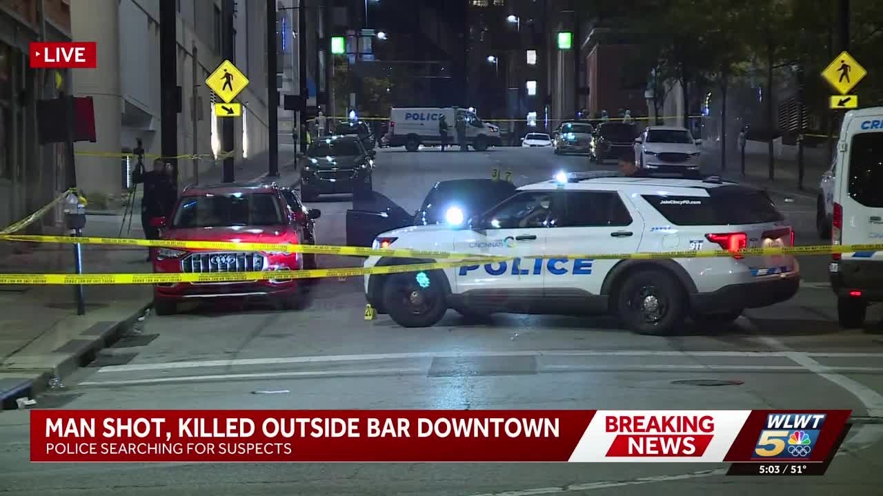Man killed outside bar in downtown Cincinnati after being shot multiple times in car