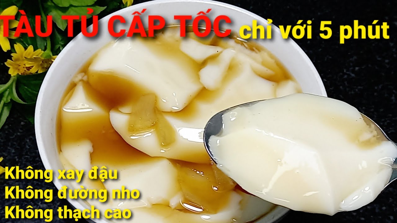 Cách làm: TÀU HỦ CẤP TỐC bằng sữa đậu nành hộp chỉ với 5 phút của cô gái nói lịu 🤗|| Thiện family