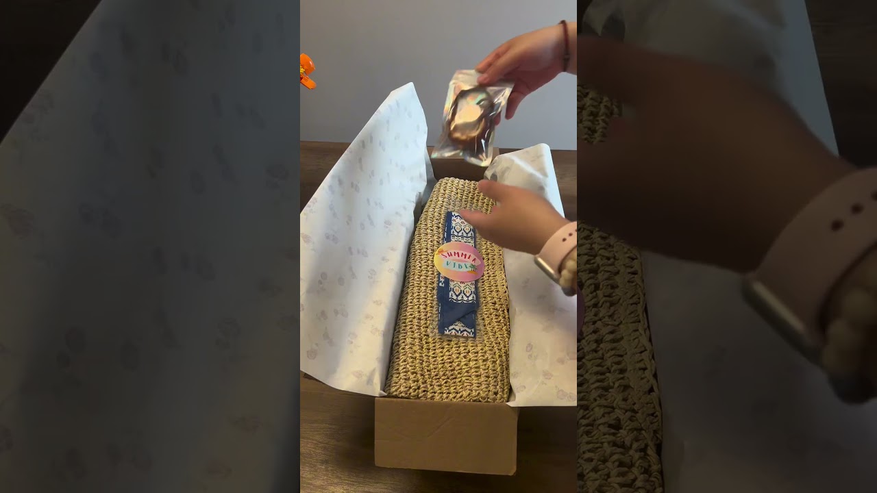 Pack an order with me for our Ibiza straw bag! 