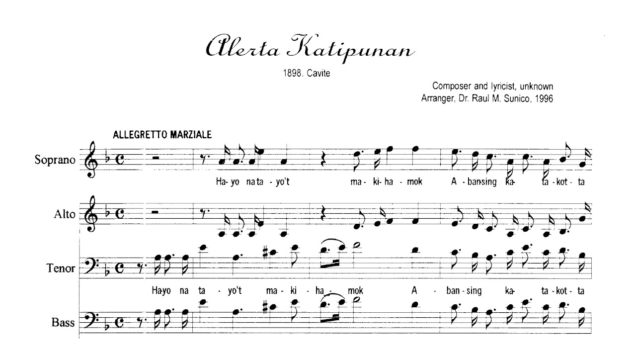 Alerta, Katipunan! (c. 1890s) (arr. for Choir)